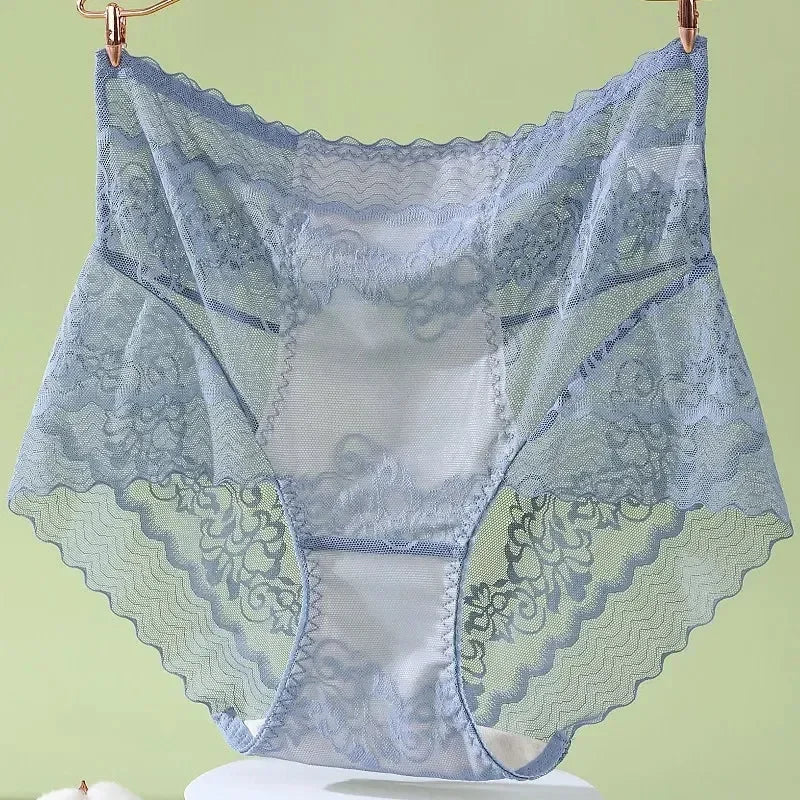 XL-3XL Big Size Women Lace Panties Summer Transparent Hollow Briefs Female  Lingerie Sexy Underwear Breathable Underpants New