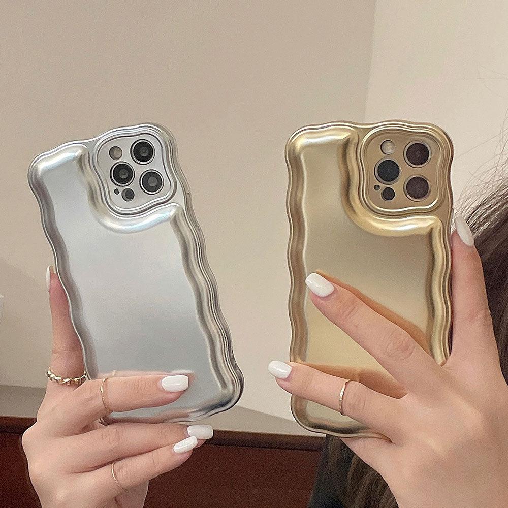 Women Luxury Gold Color Shockproof Phone Case for iPhone 14 13 12 11 Pro Max X Xs Max XR Shock-Absorbing Elegant Shiny Case for iPhone Strong iphone Back Cover