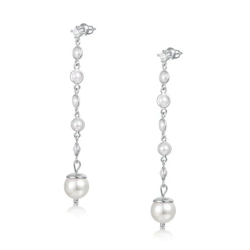 Luxury Pearl Drop Earrings for Women – 5A Zircon Bridal Dangle | Femstylo