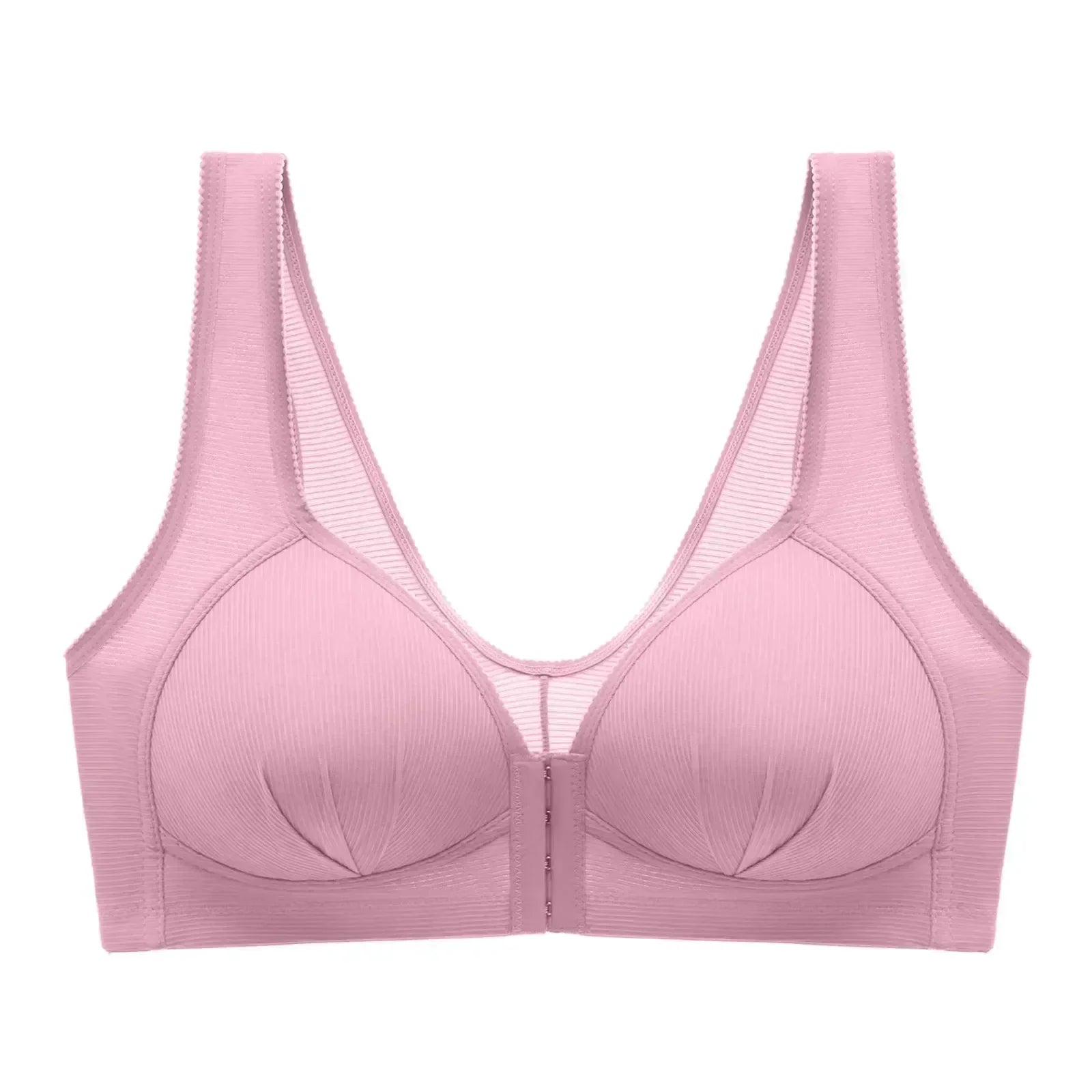 WTEMPO Plus Size Thin Non-steel Ring Front Buckle Cotton Bra Gathered Comfortable Underwear Soft Collection lingerie