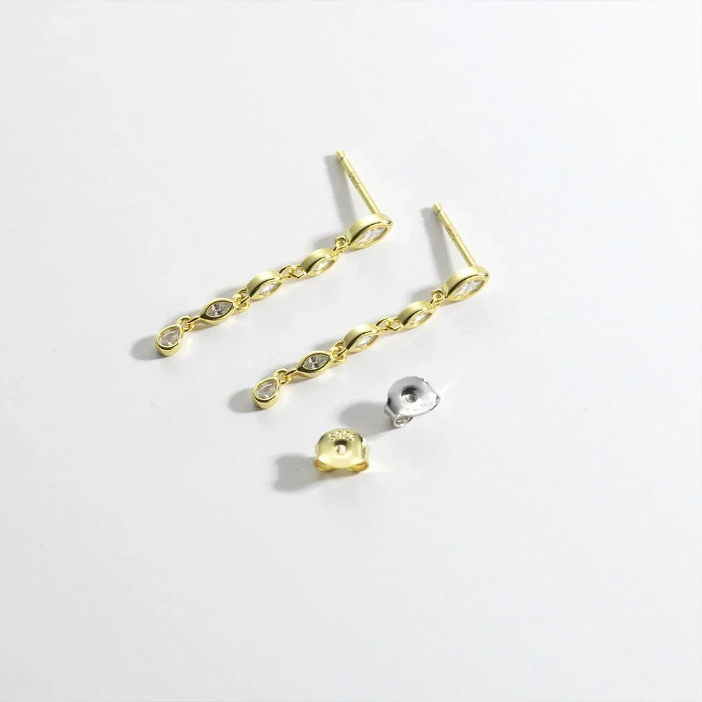 ANDYWEN 100% 925 Sterling Silver Gold Spicy Earring Chain Ovals Locker Earring Women Pendientes Luxury Fine Jewelry 2023 Clips