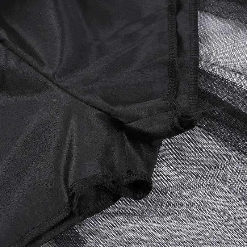 Casual Skirts Punk Sexy Net Yarn High-Waisted Irregular Skirt for Women Summer New European and American Gothic Style Versatile