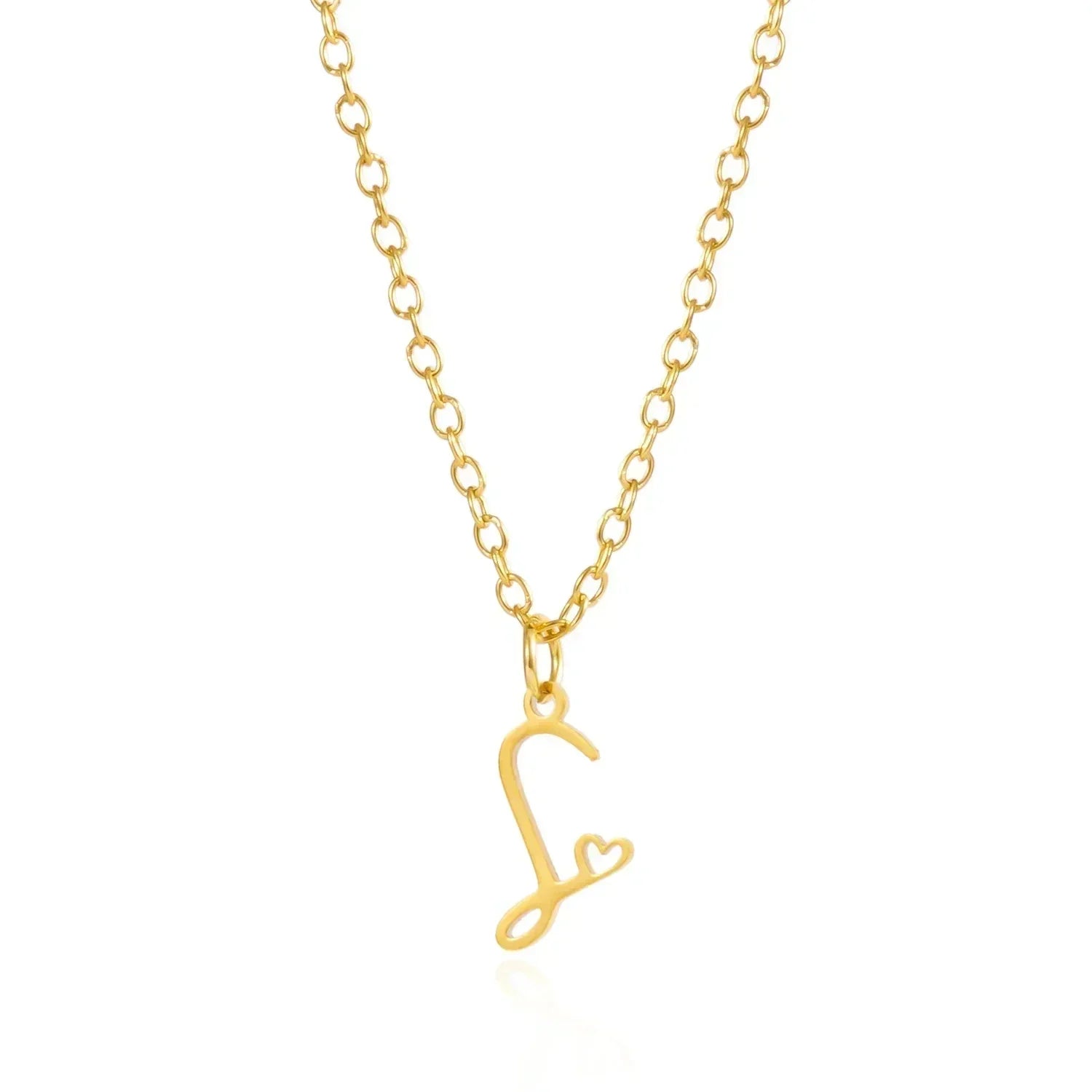 26 Initial Letters Heart Pendant Stainless Steel Necklace for Women Gold Color A-Z Alphabet Choker Chain Birthday Jewelry Gift