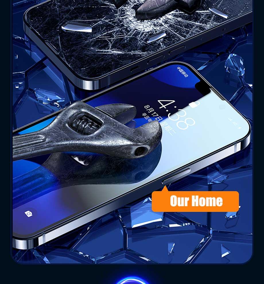 4PCS Tempered Glass For iPhone 11 12 13 14 Pro MAX XR X XS Max Screen Protector on For iPhone 12 11 13 14 Mini 7 8 6 Plus Glass Edge- Bubble Free- Scratch Resistant Protective Film For iPhone