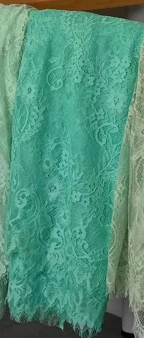 3Meters/lot Off White French Chantilly Lace Fabric , Eyelash Embroidery Lace Craft Bridal Veil Lace Accessory 150cm Width