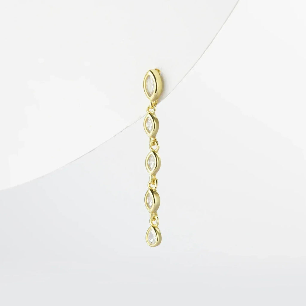 ANDYWEN 100% 925 Sterling Silver Gold Spicy Earring Chain Ovals Locker Earring Women Pendientes Luxury Fine Jewelry 2023 Clips