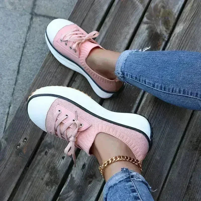 Summer Knitted Breathable Sneakers Women's Vulcanize Shoes
