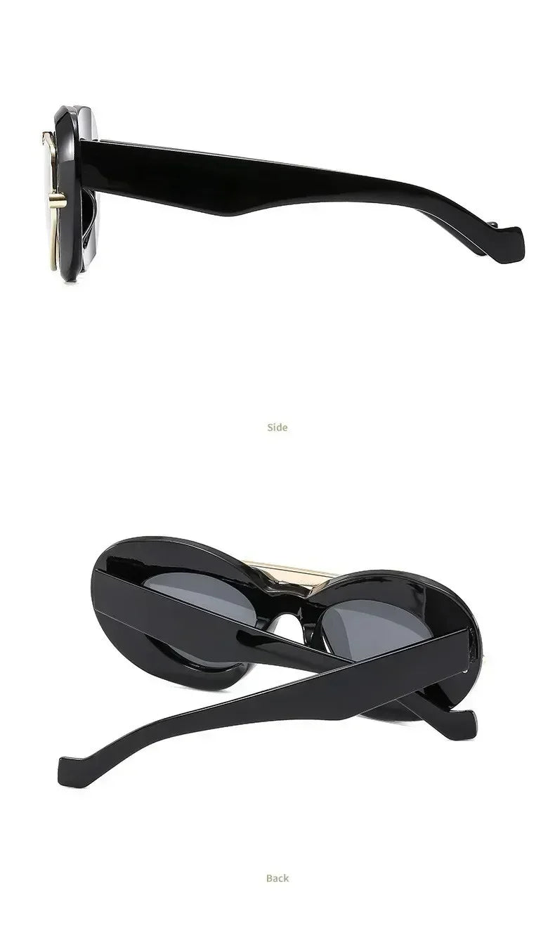 New Y2k Fashion Large Frame Sunglasses Ins Street Shot Cat's Eye Glasses Retro Personality Anti-ultraviolet Sunglasses