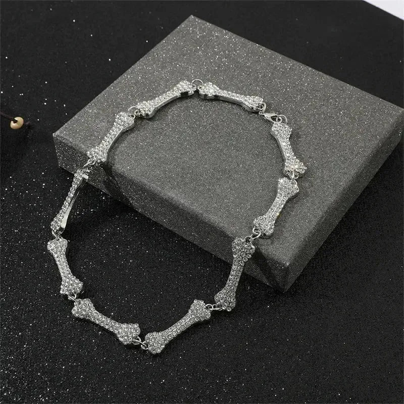 Men Hip Hop Full Rhinestone King Queen Pendants Necklaces Bling Bling Iced Out Cuban Link Chain Hiphop Necklace Men Jewelry Gift