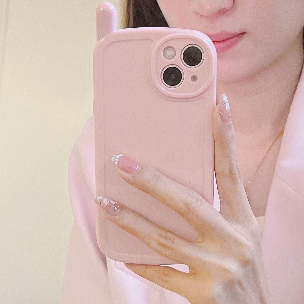 Cute Classic Retro Phone Style Case For iPhone 13 12 11 Pro Max X XR XS 7 8 Plus Shockproof Soft Silicone Cover Ultra Light Solid Color Back Cover Comfortable Grip Unique Design Phone Case
