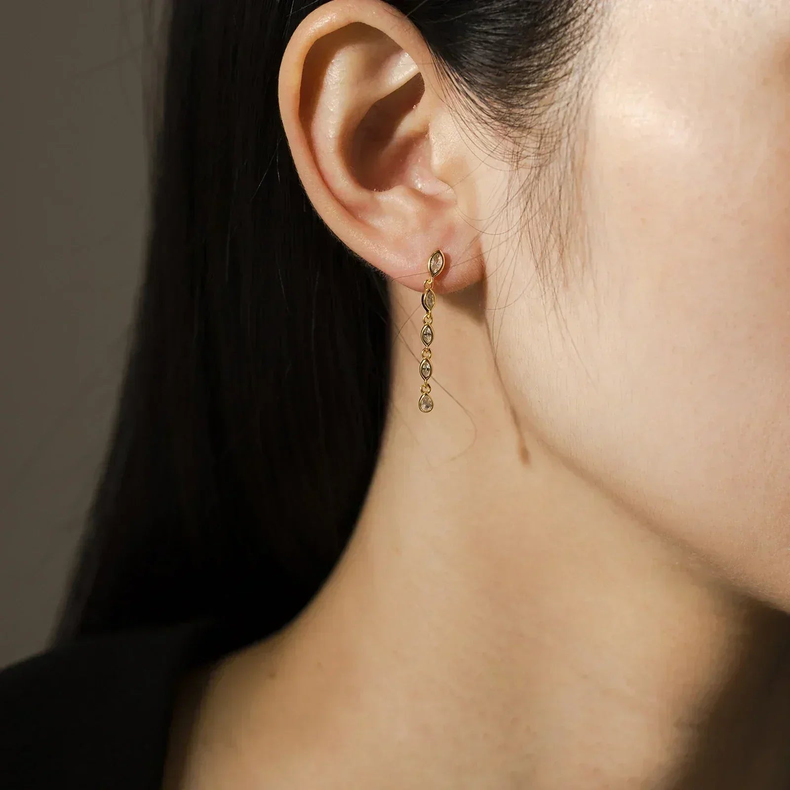 ANDYWEN 100% 925 Sterling Silver Gold Spicy Earring Chain Ovals Locker Earring Women Pendientes Luxury Fine Jewelry 2023 Clips