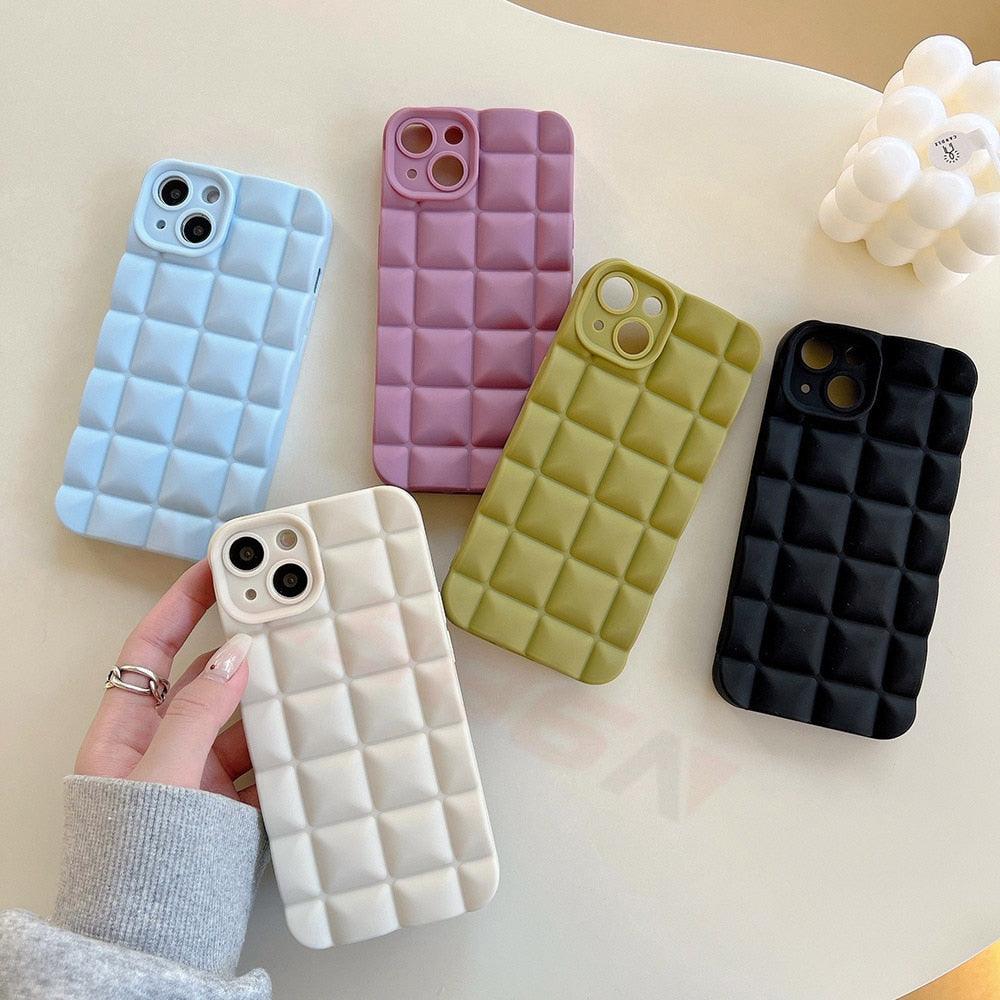 Unique Phone Case For iPhone 14 Pro 13 12 11 Pro Fashion 3D Soft Silicon Shockproof For iPhone 14 Case Bubble Case Cute Full Body Shape Soft Silicone Slim Cushioned Beautiful Elegant Case For Women
