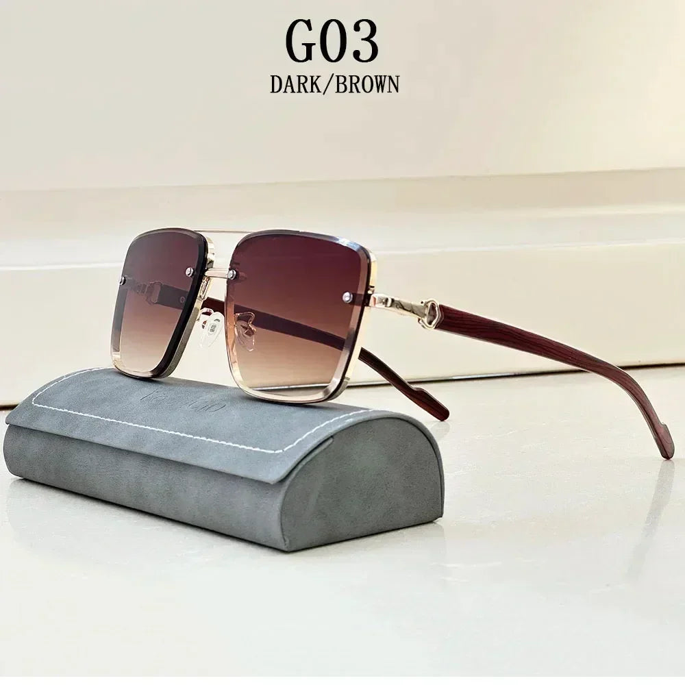 New Square Sunglasses For Men Vintage Outdoor Sunglasses Oculos Designer Wooden Glasses Sunscreen Sun Lentes Dropshipping Gafas