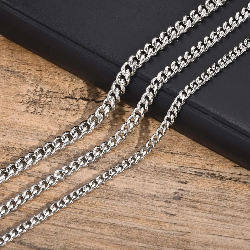 VNOX Cuban Chain Necklace - Stainless Steel 5/6/8mm - Unisex Waterproo