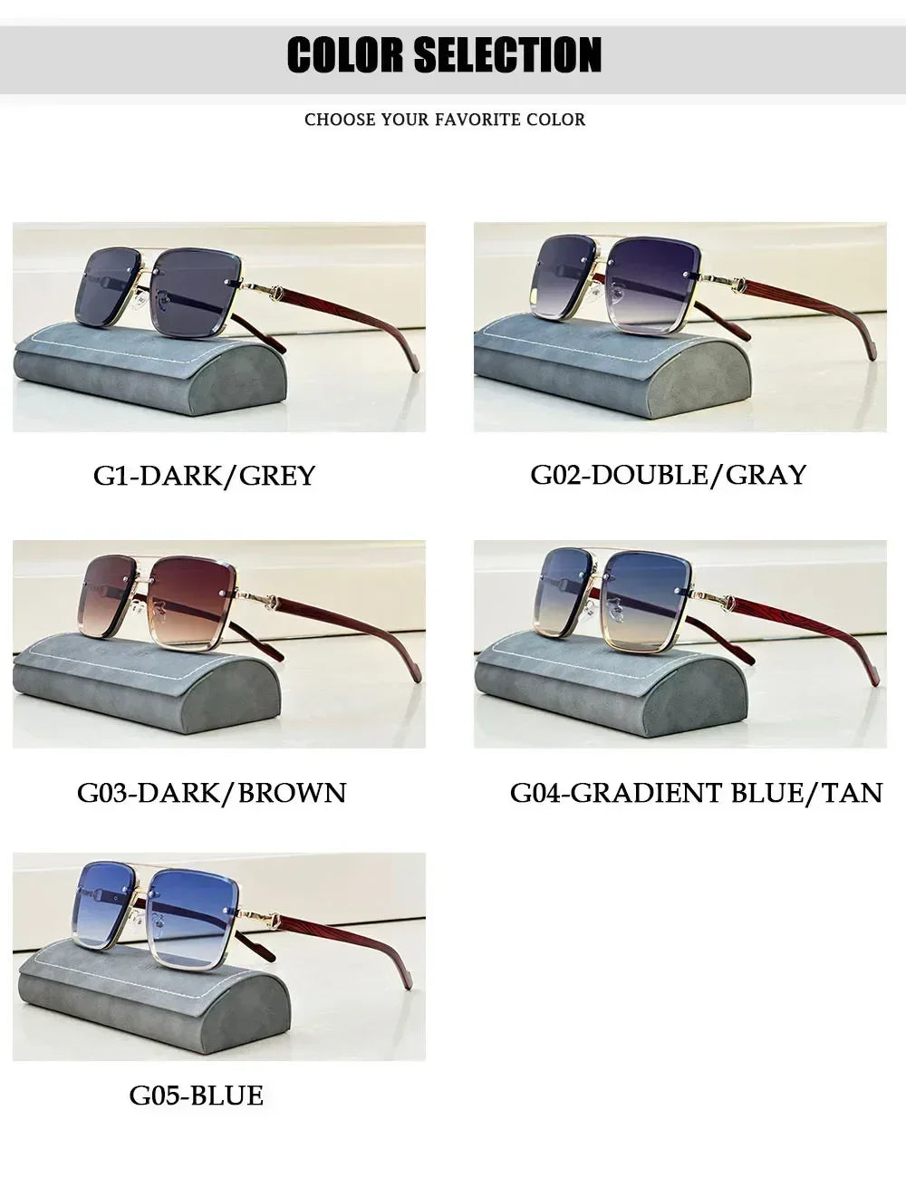 New Square Sunglasses For Men Vintage Outdoor Sunglasses Oculos Designer Wooden Glasses Sunscreen Sun Lentes Dropshipping Gafas