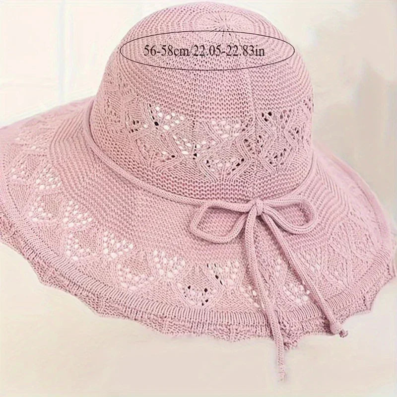 Korean version new straw hat summer sun hat sun protection wave sun hat beach cool hat women's hat