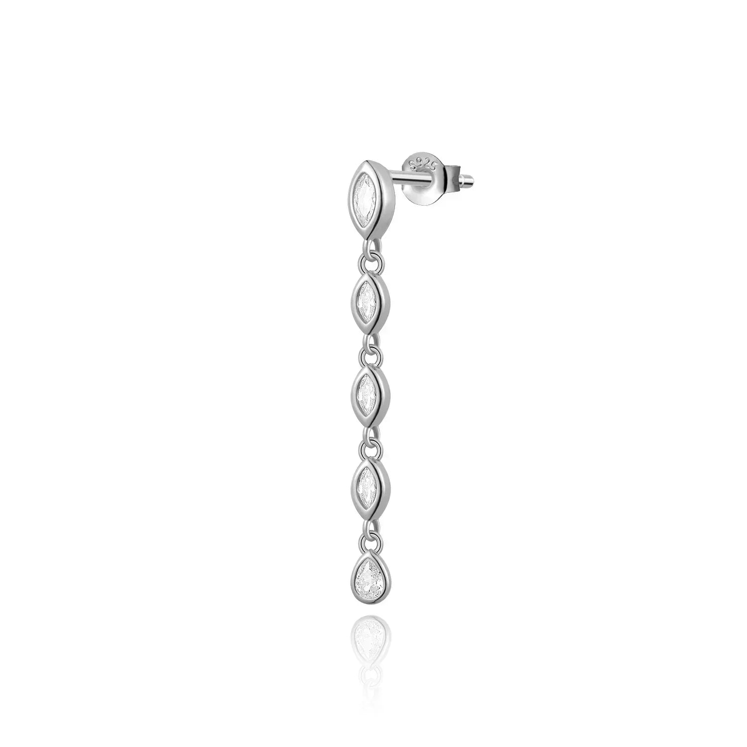 ANDYWEN 100% 925 Sterling Silver Gold Spicy Earring Chain Ovals Locker Earring Women Pendientes Luxury Fine Jewelry 2023 Clips