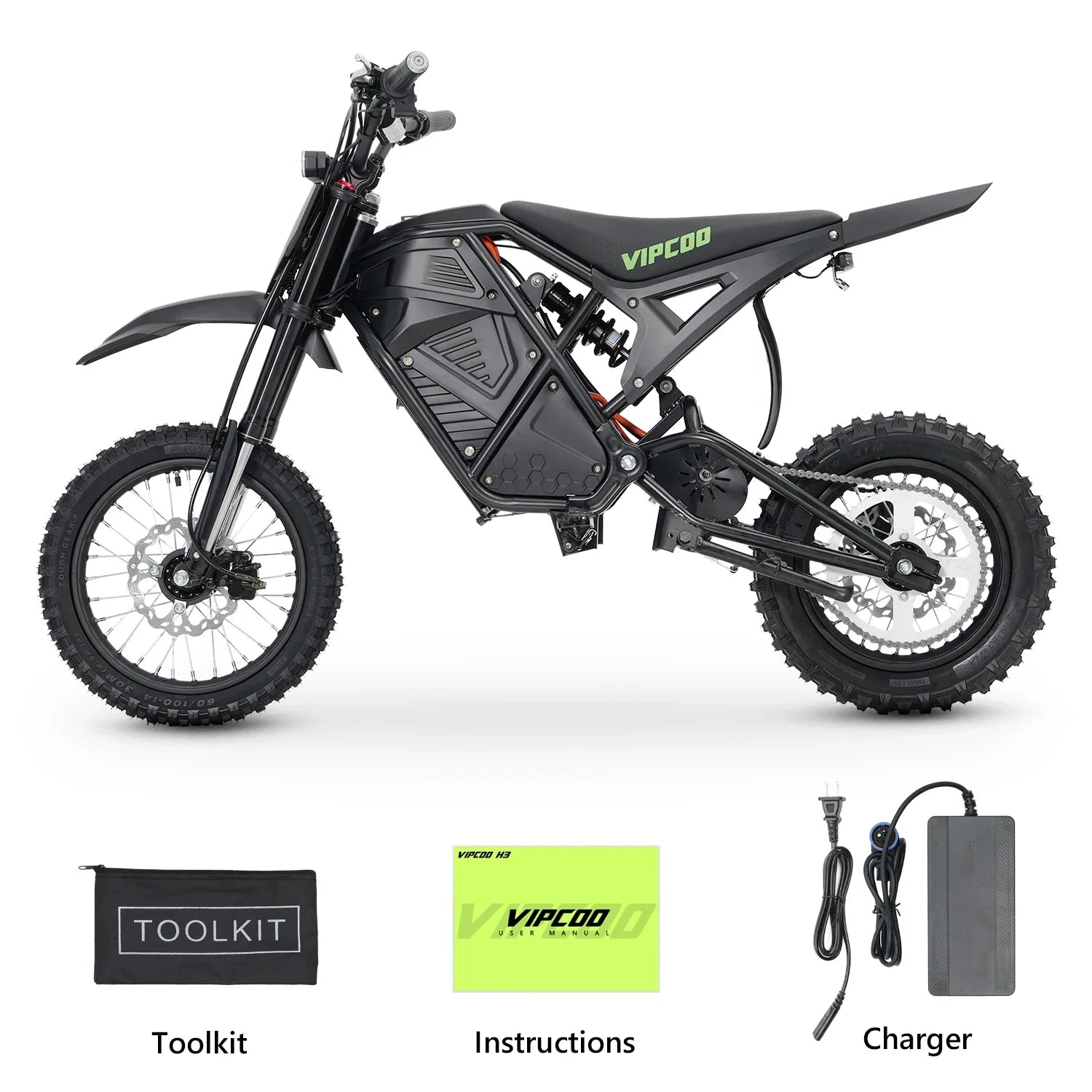 VIPCOO H3 Electric Dirt Bike 3500W 48V 23Ah Fat Tire