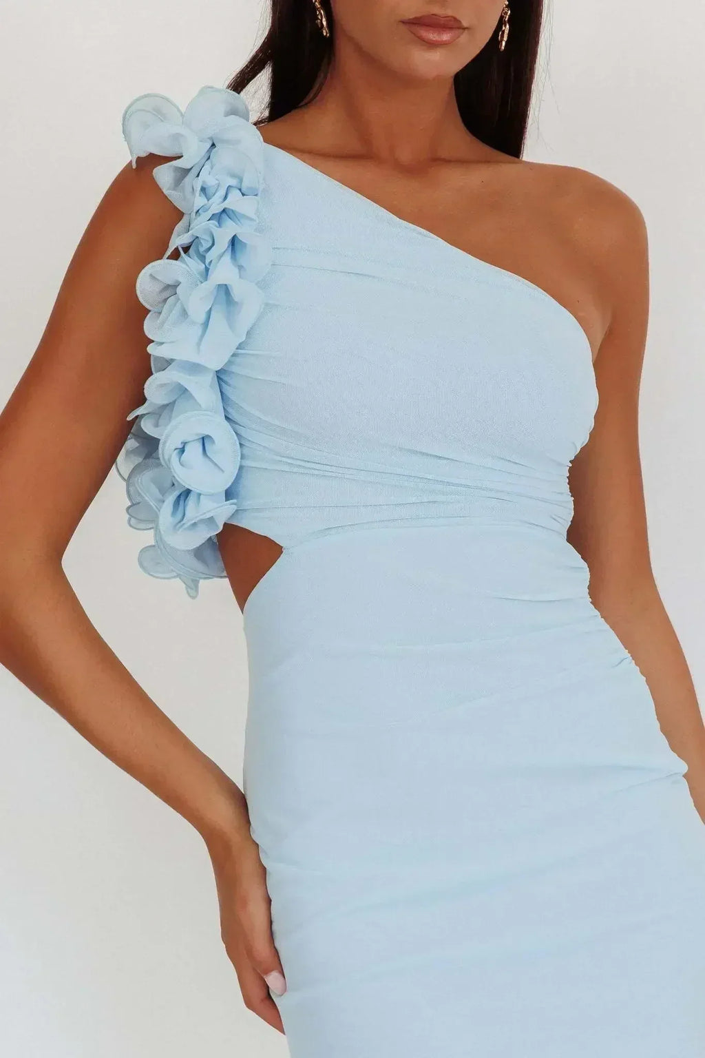 Articat Elegant Slant Shoulder Flower Bodycon Party Club Evening Dress Women Sexy Backless Slim Spring/Summer New  2025 Vestido