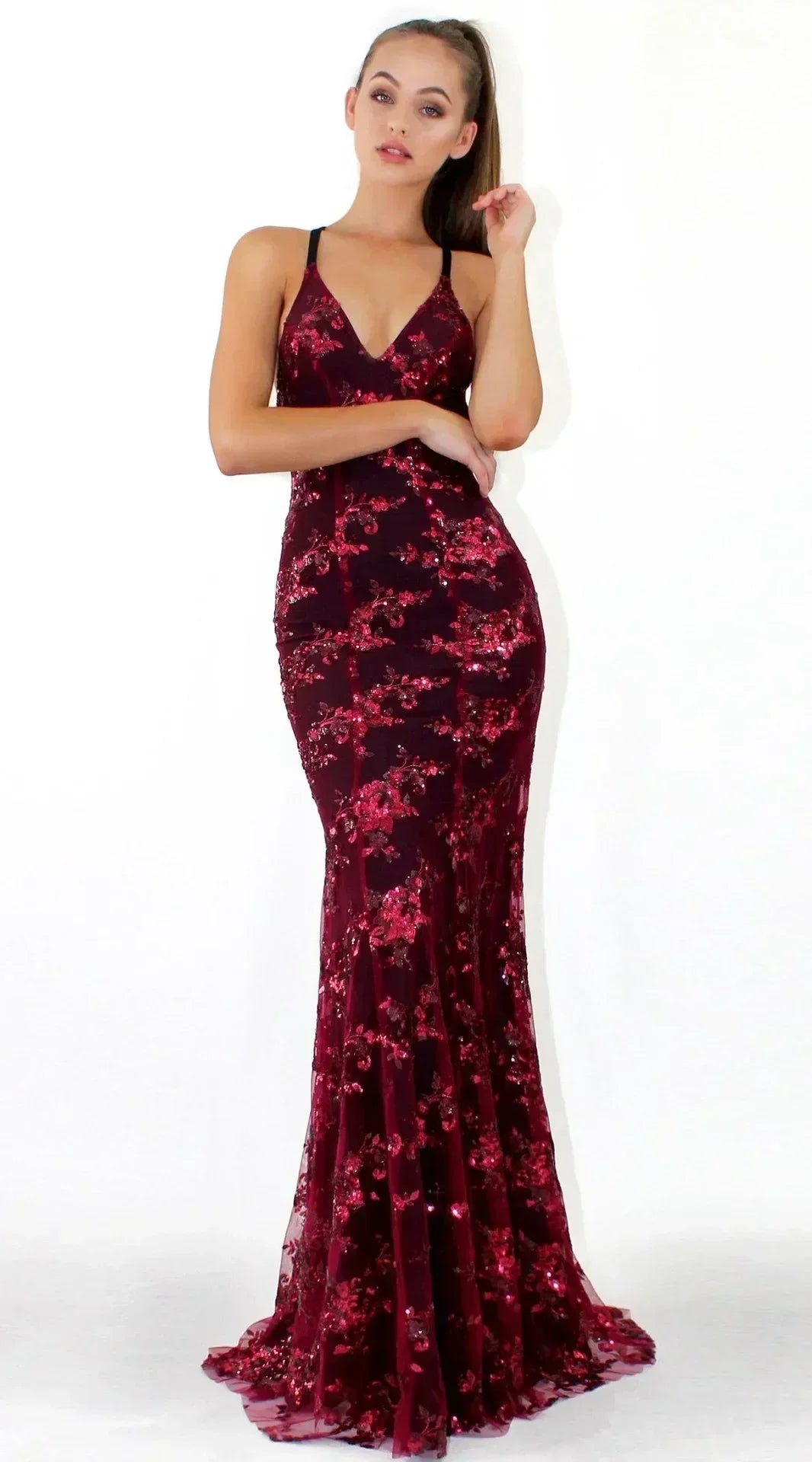 Women Dresses Sleeveless V Neck Pullover Sequins Party Dress Vestidos Formal Floor Length Sexy Wrap Breast Backless Slim