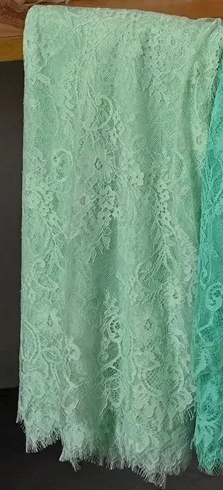 3Meters/lot Off White French Chantilly Lace Fabric , Eyelash Embroidery Lace Craft Bridal Veil Lace Accessory 150cm Width