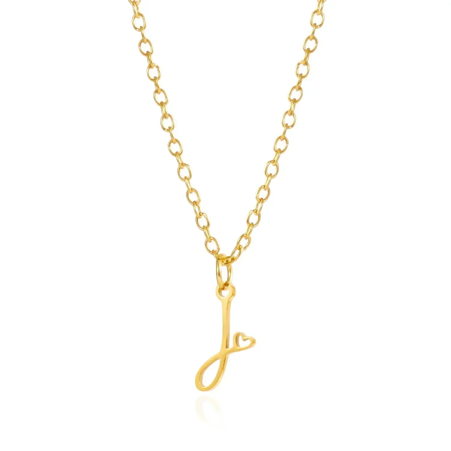 26 Initial Letters Heart Pendant Stainless Steel Necklace for Women Gold Color A-Z Alphabet Choker Chain Birthday Jewelry Gift
