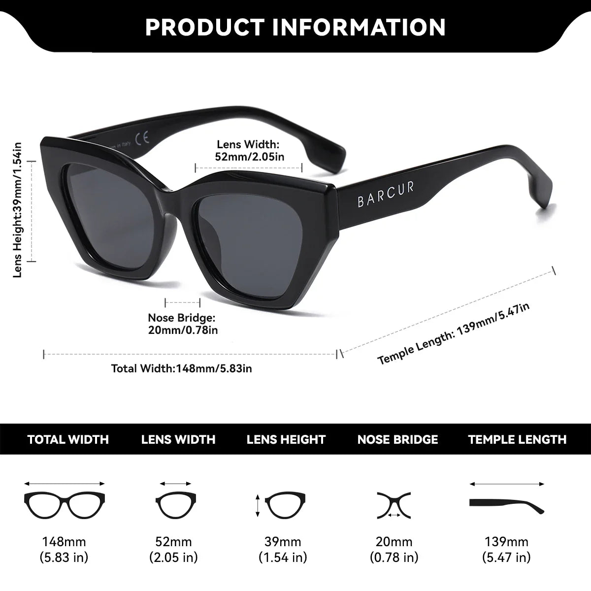 BARCUR Stylish Irregular Fashionable Unique Polarized Women’s Sunglasses – Unique Thick PC Frame with UV400 Protection – Fashion Creative Color Eyewear for Travel Shopping Outdoor Events & Party Outfits