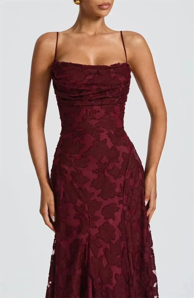 Mozision Spaghetti Strap Backless Sexy Maxi Dress Women Gown Fashion Off-shoulder Sleeveless Lace-up Evening Club Party Dress