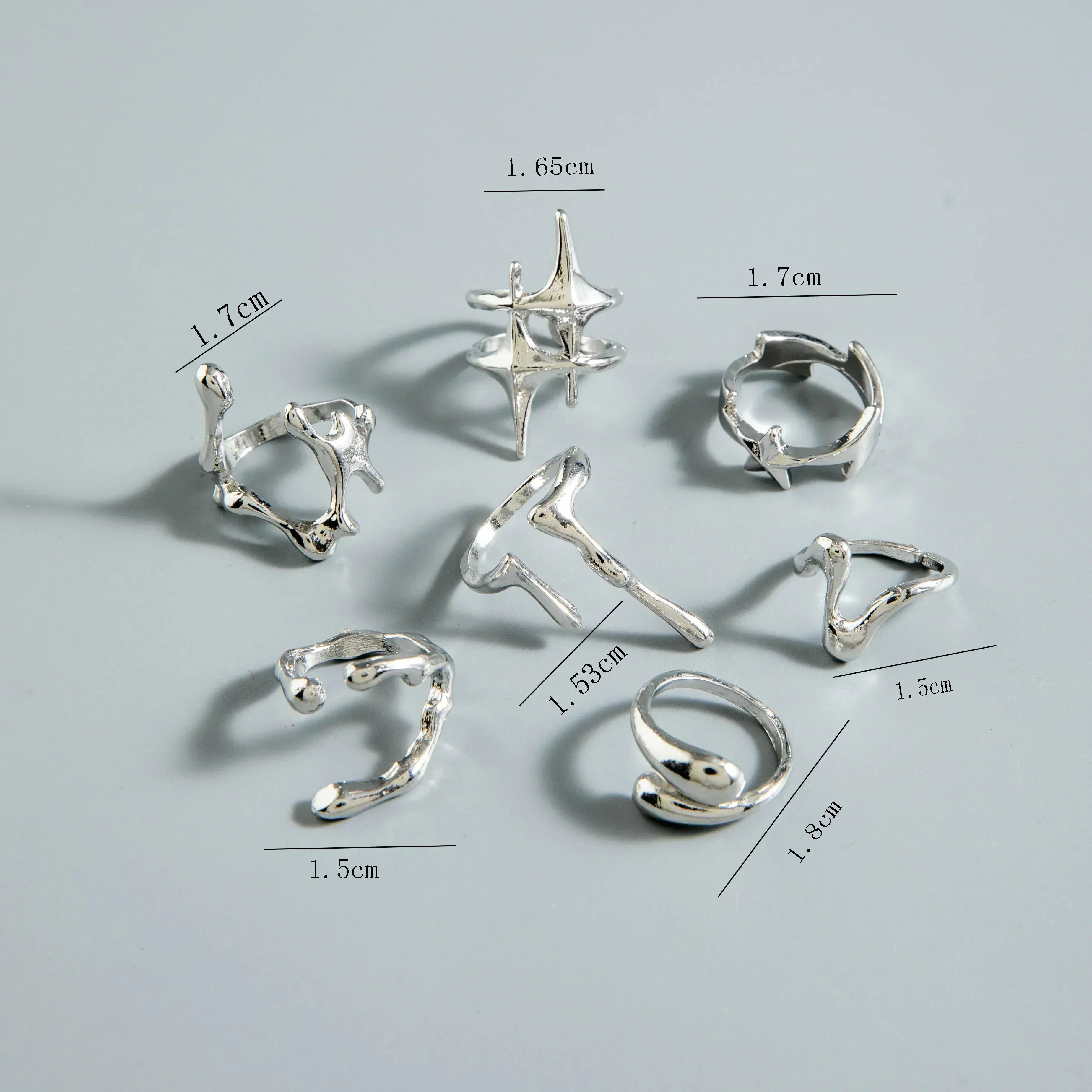 Docona Fashion Elegant Stacking Gold Colour Rings Geometric Design Ring Set Accessories Daily Festival Party Gifts 27910