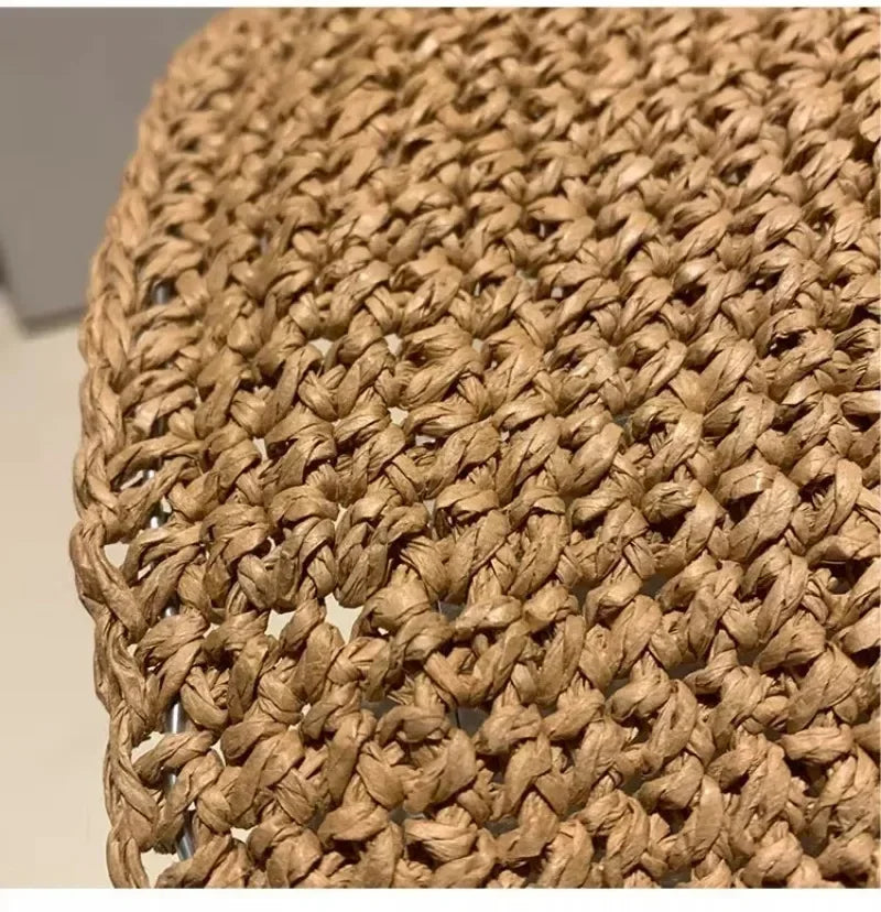 2025 Letter Sun Hat for Women Straw Beach Hats Women Large Wide Brim  Foldable Hat  Fashion Designer Outdoor Korean Bucket Hat