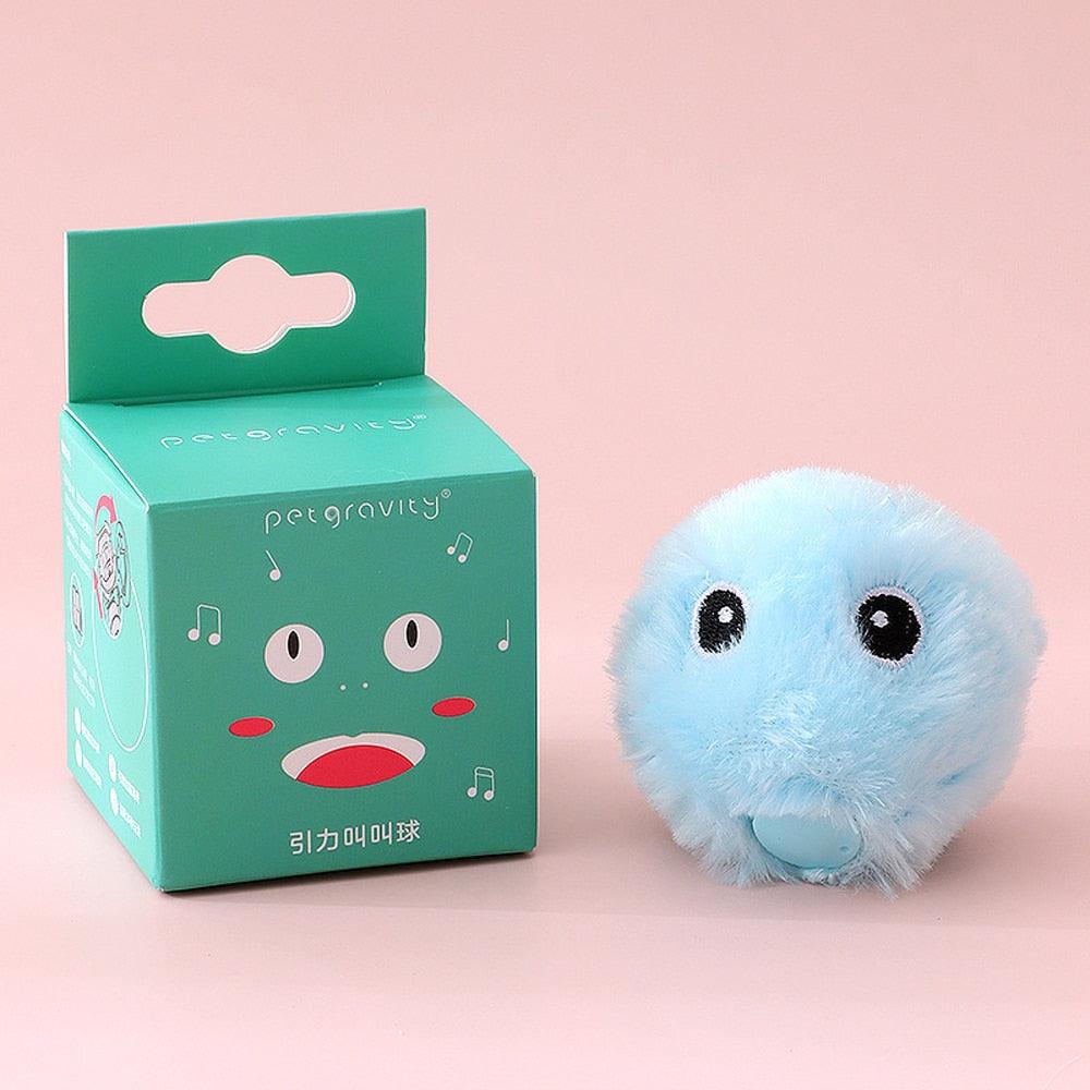 Smart Fluffy Plush Cat Ball Toys Interactive Chirping Balls Cat Kicker Toys 3 Lifelike Sounds Fun Kitty Kitten Toys  Interactive Electric Cat Ball with Sound