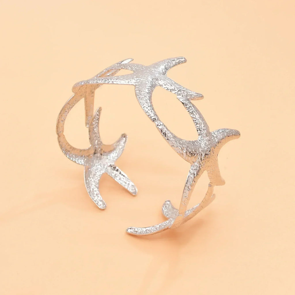 New Fashion Golden Alloy 2 Starfish Arm Bracelet for Women  Summer Beach \Dance Party Cuff Bracelets Jewlery Accessories Gifts