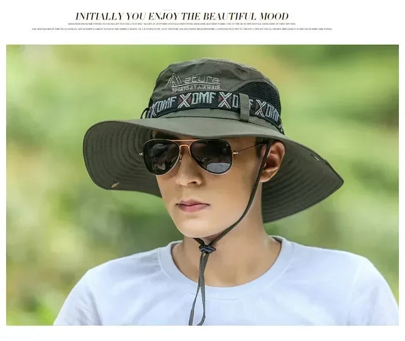 Hat Men's Outdoor Fishing Fisherman Hat Men's Large-brimmed Sun Hat Summer Sun Hat Youth Foldable Fishing Hat
