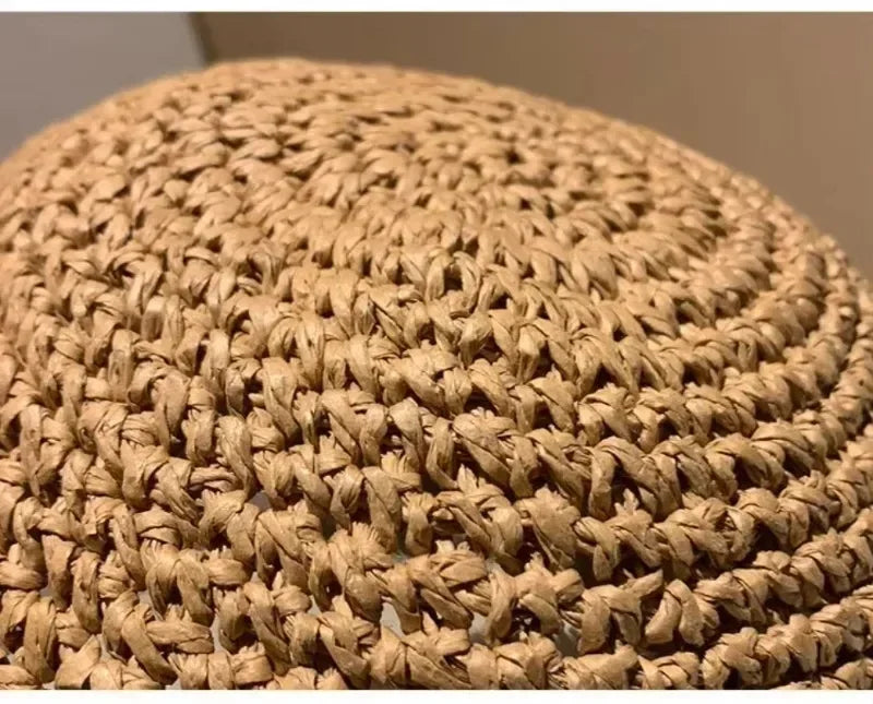 2025 Letter Sun Hat for Women Straw Beach Hats Women Large Wide Brim  Foldable Hat  Fashion Designer Outdoor Korean Bucket Hat