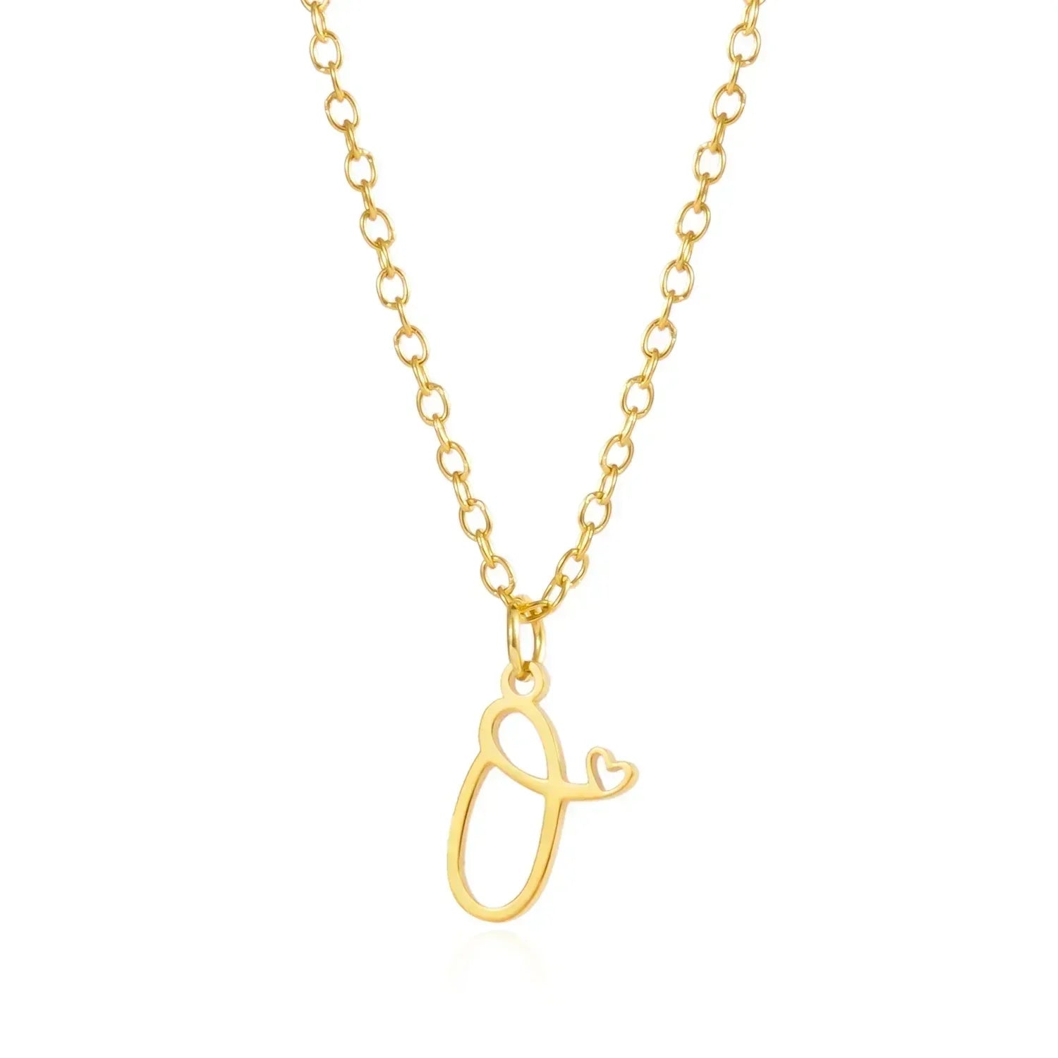 26 Initial Letters Heart Pendant Stainless Steel Necklace for Women Gold Color A-Z Alphabet Choker Chain Birthday Jewelry Gift
