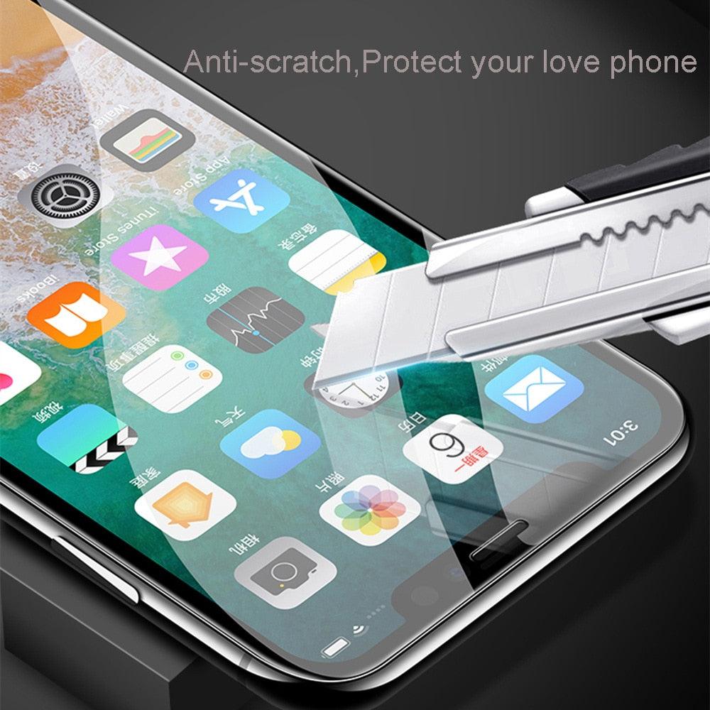 9D Tempered Glass Screen Protector for iPhone 13 12/Xsmax/Plus/7/6S Mobile Phone Screen Protector 1 PCS Scratchproof Shatterproof Tempered Glass for iPhone
