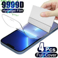4PCS Film For iPhone 13 12 11 14 Pro Max Full Cover Screen Protector For iPhone X XR XS Max 6 7 8 14 Plus SE Not Glass Anti-Scratch Shockproof Protection Screen Cover Shield