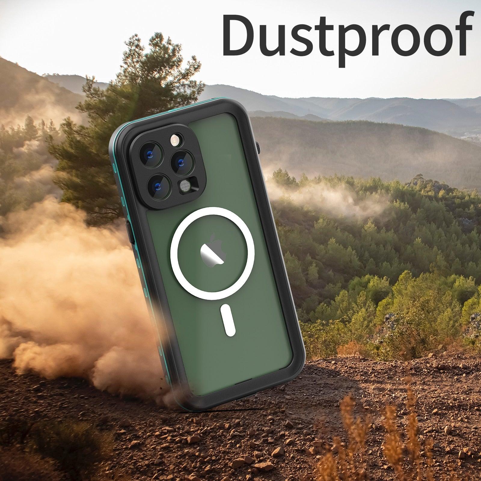 Waterproof Case For iPhone 14 Pro Max 14 Pro iPhone 13 Pro Max Protector Full Body Protective Dustproof Magnetic Phone Case Waterproof 360 Degree All-Round Protection with Built-in Screen Protector Outdoor Transparent  Shockproof Case