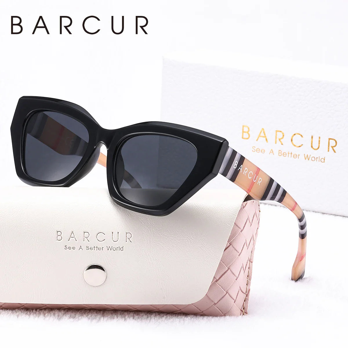 BARCUR Stylish Irregular Fashionable Unique Polarized Women’s Sunglasses – Unique Thick PC Frame with UV400 Protection – Fashion Creative Color Eyewear for Travel Shopping Outdoor Events & Party Outfits