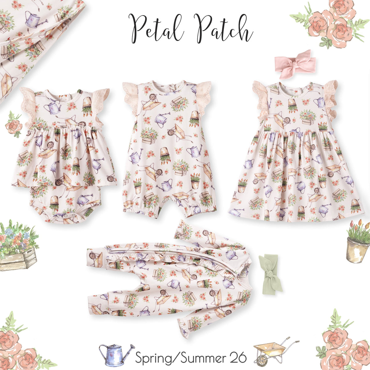 Petal Patch Stroller Blanket - Soft Bamboo Garden Throw