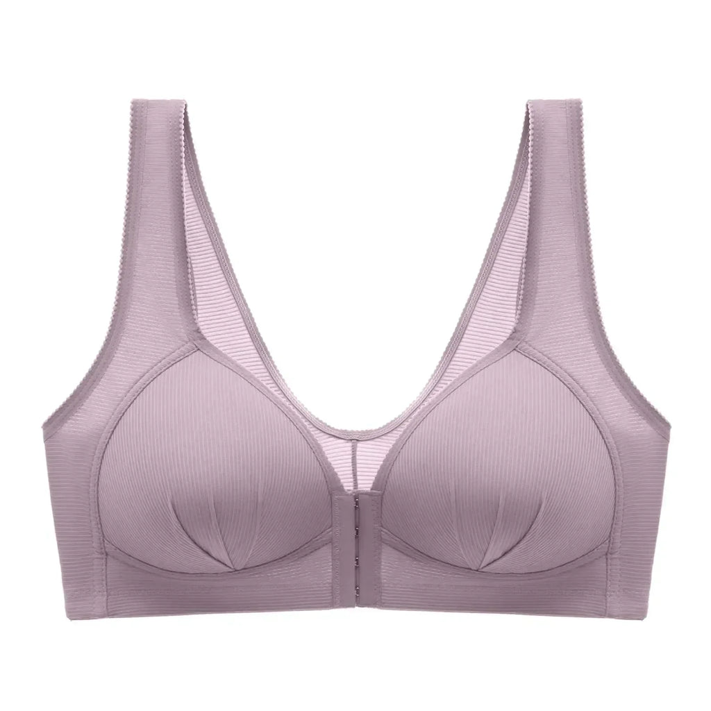 WTEMPO Plus Size Thin Non-steel Ring Front Buckle Cotton Bra Gathered Comfortable Underwear Soft Collection lingerie