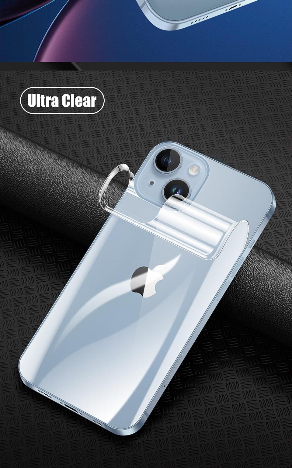 Full Cover Back Film For iPhone 14 13 11 12 Pro MAX Mini Screen Protector XR X XS Max 7 8 6S Plus SE Accessories Full Screen Protector Explosion-Proof Back Film