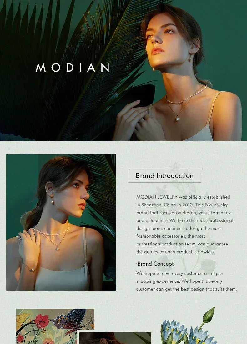 Modian Genuine 925 Sterling Silver Fashion Charm AAA Zirconia Pendant Necklace For Women Silver Female Necklaces Fine Jewelry
