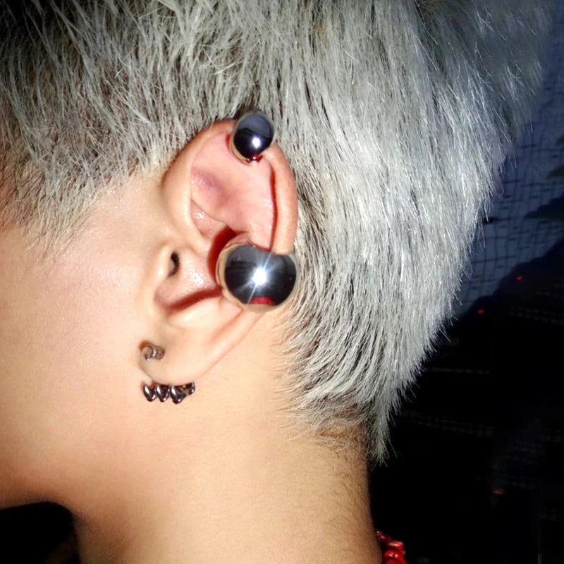 C Shaped Hoop Earrings | Punk Geometric Jewelry for Men and Women