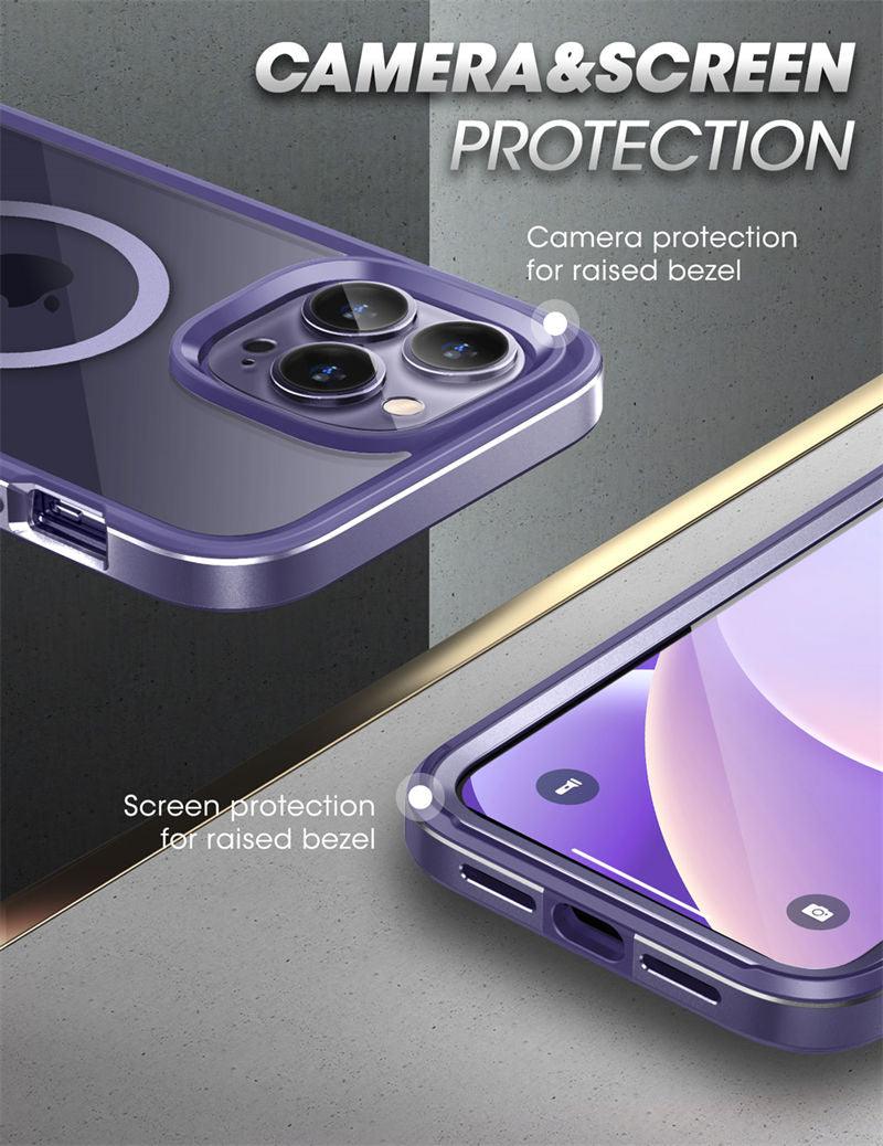 Elegant iPhone 14 Pro Max Case 6.7" Strong Edges Slim Frame Clear Protective Case with Built-in Screen Protector Compatible Shockproof Thin Clear Case Luxury Case For Smartphone