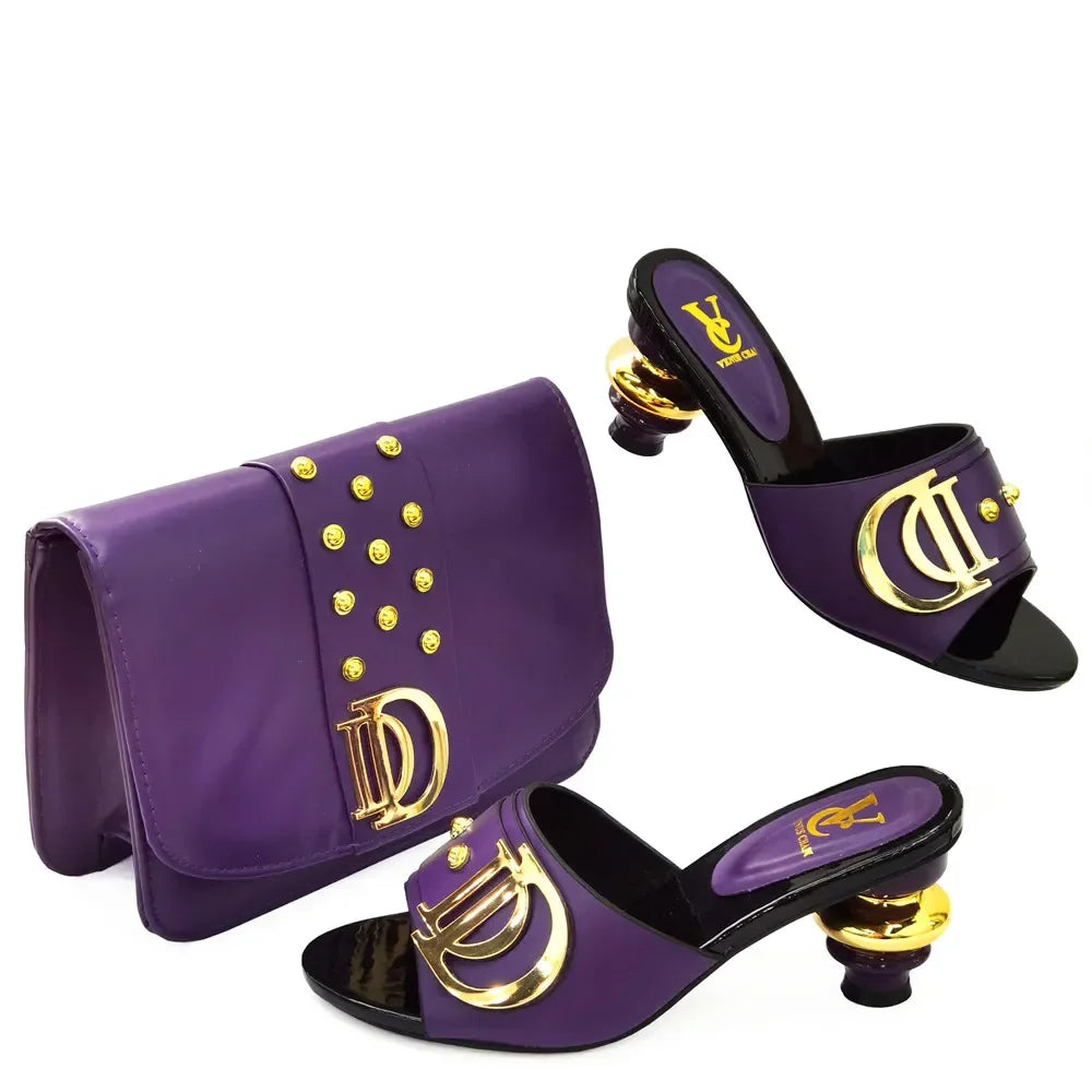 New Italian Shoes with Matching Bags Set EDL89