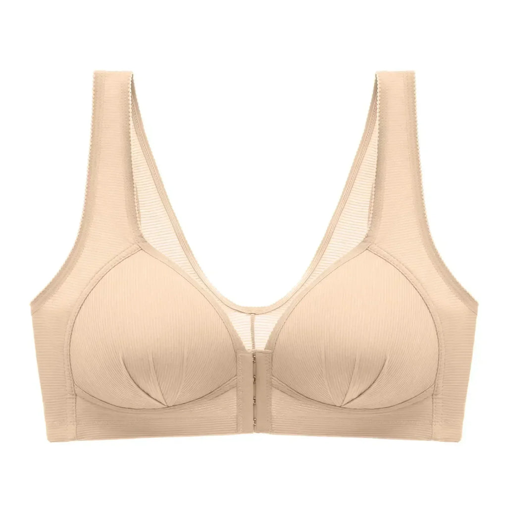 WTEMPO Plus Size Thin Non-steel Ring Front Buckle Cotton Bra Gathered Comfortable Underwear Soft Collection lingerie