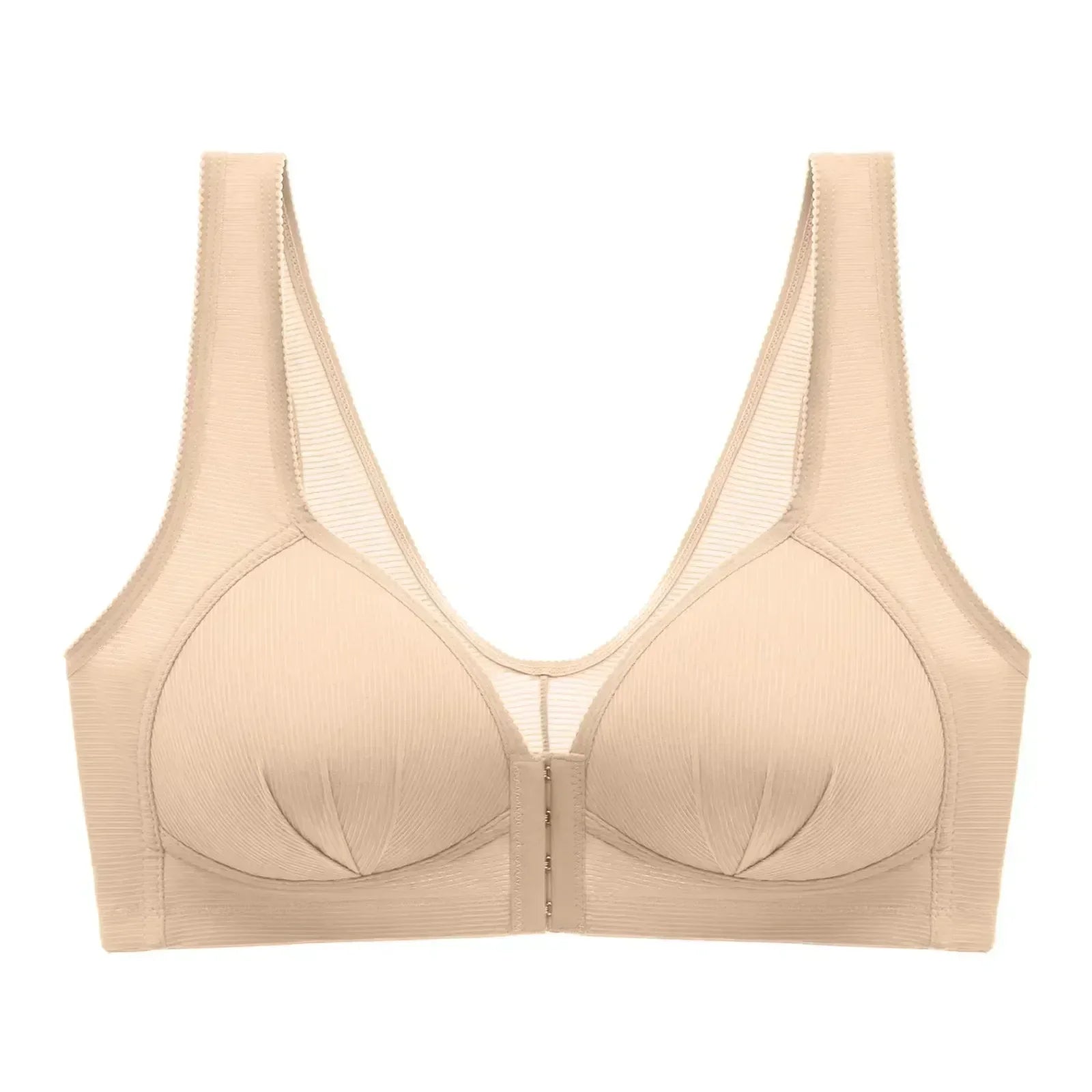 WTEMPO Plus Size Thin Non-steel Ring Front Buckle Cotton Bra Gathered Comfortable Underwear Soft Collection lingerie