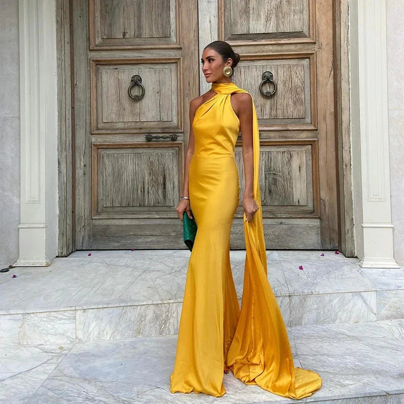 Backless Lace-Up Maxi Dress | Ribbon Sleeveless Evening Gown - Femstylo
