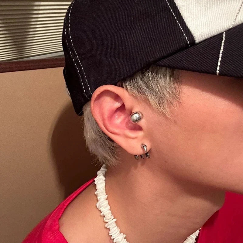 C Shaped Hoop Earrings | Punk Geometric Jewelry for Men and Women